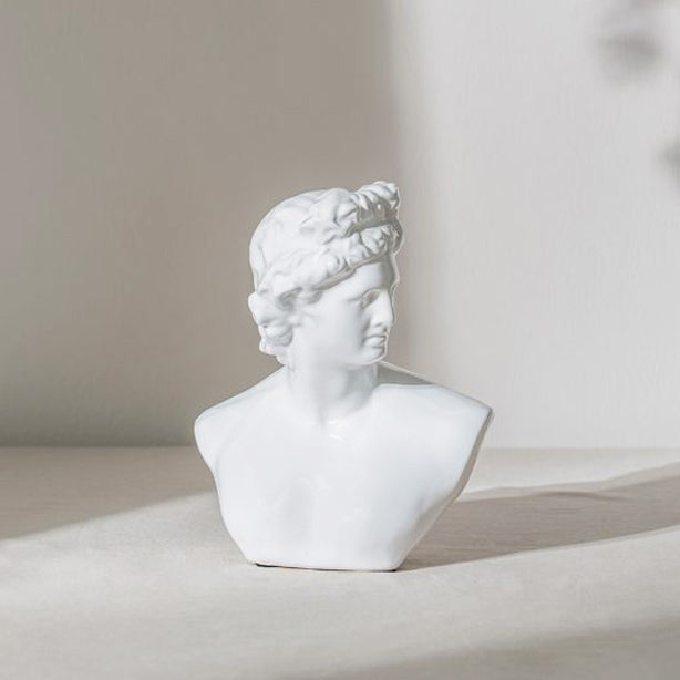Roman Bust Sculpture Medium - White