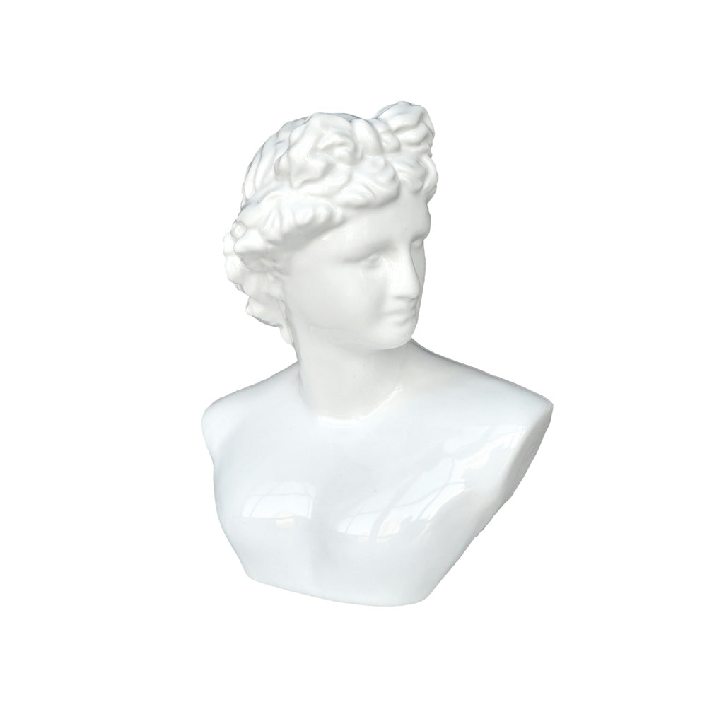 Roman Bust Sculpture Medium - White