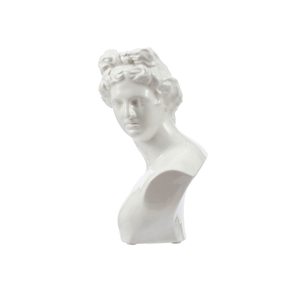 Roman Bust Sculpture Medium - White