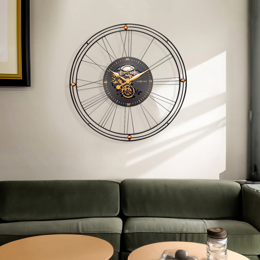 Roman Gear Wall Clock 90cm - Copper