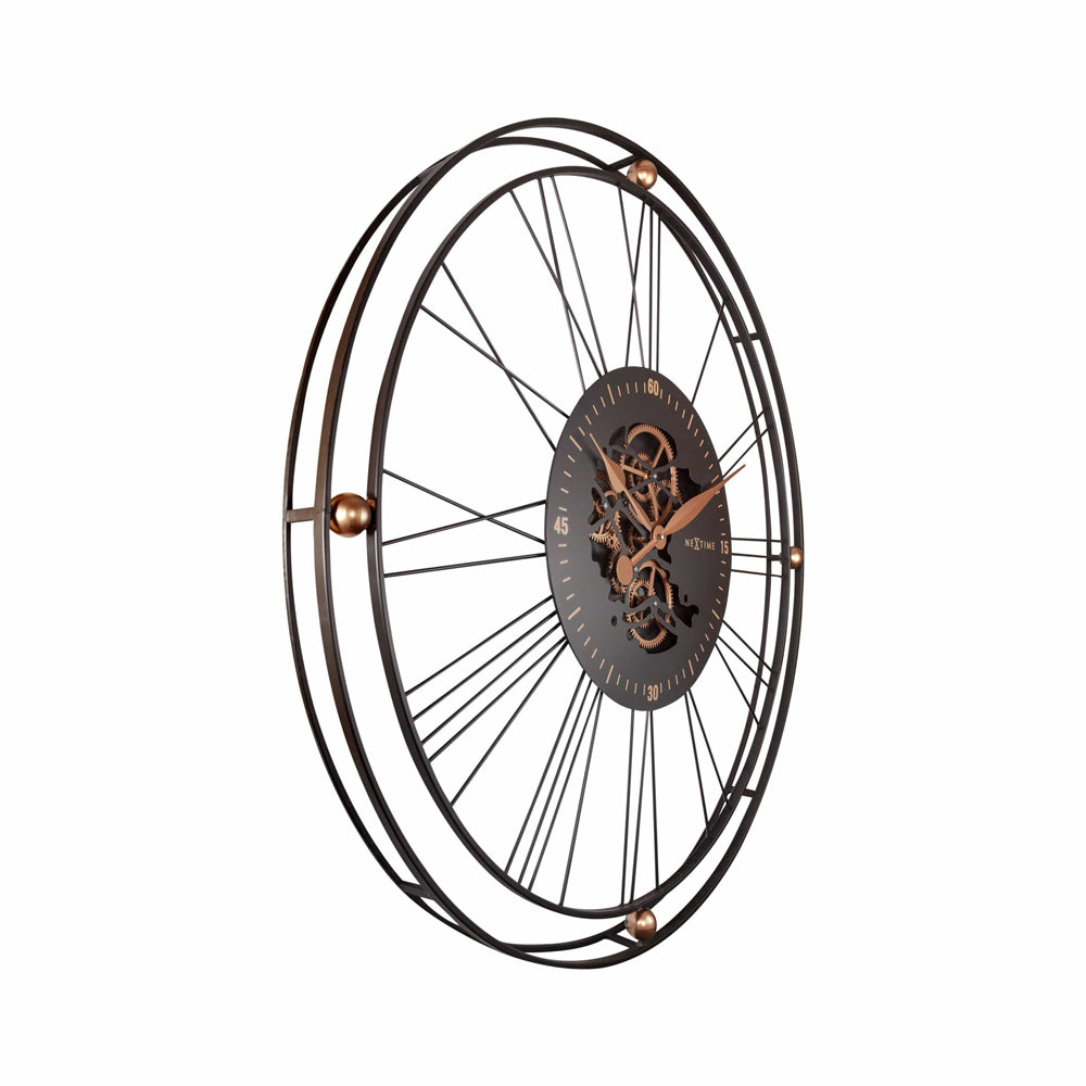 Roman Gear Wall Clock 90cm - Copper