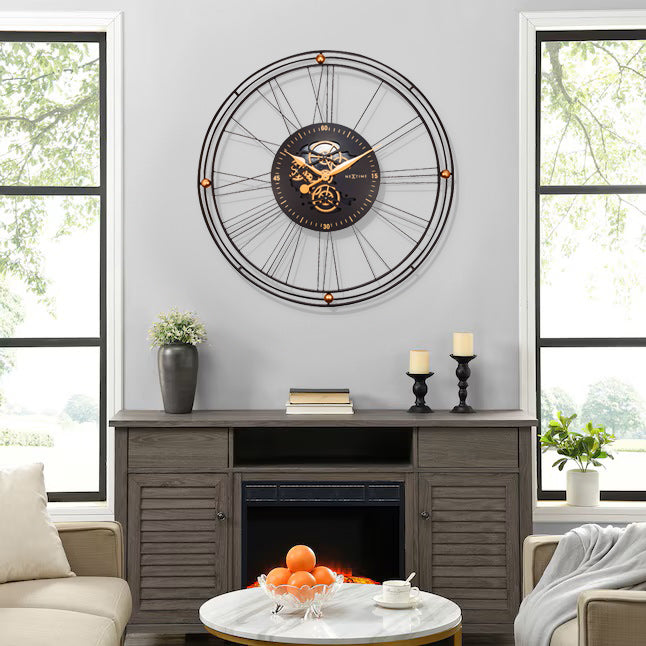 Roman Gear Wall Clock 90cm - Copper