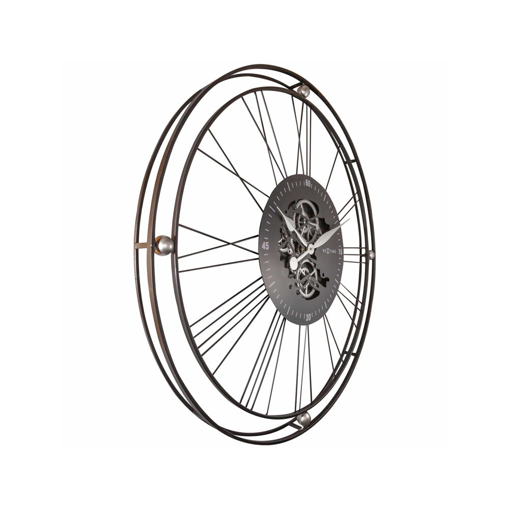 Roman Gear Wall Clock 90cm - Steel