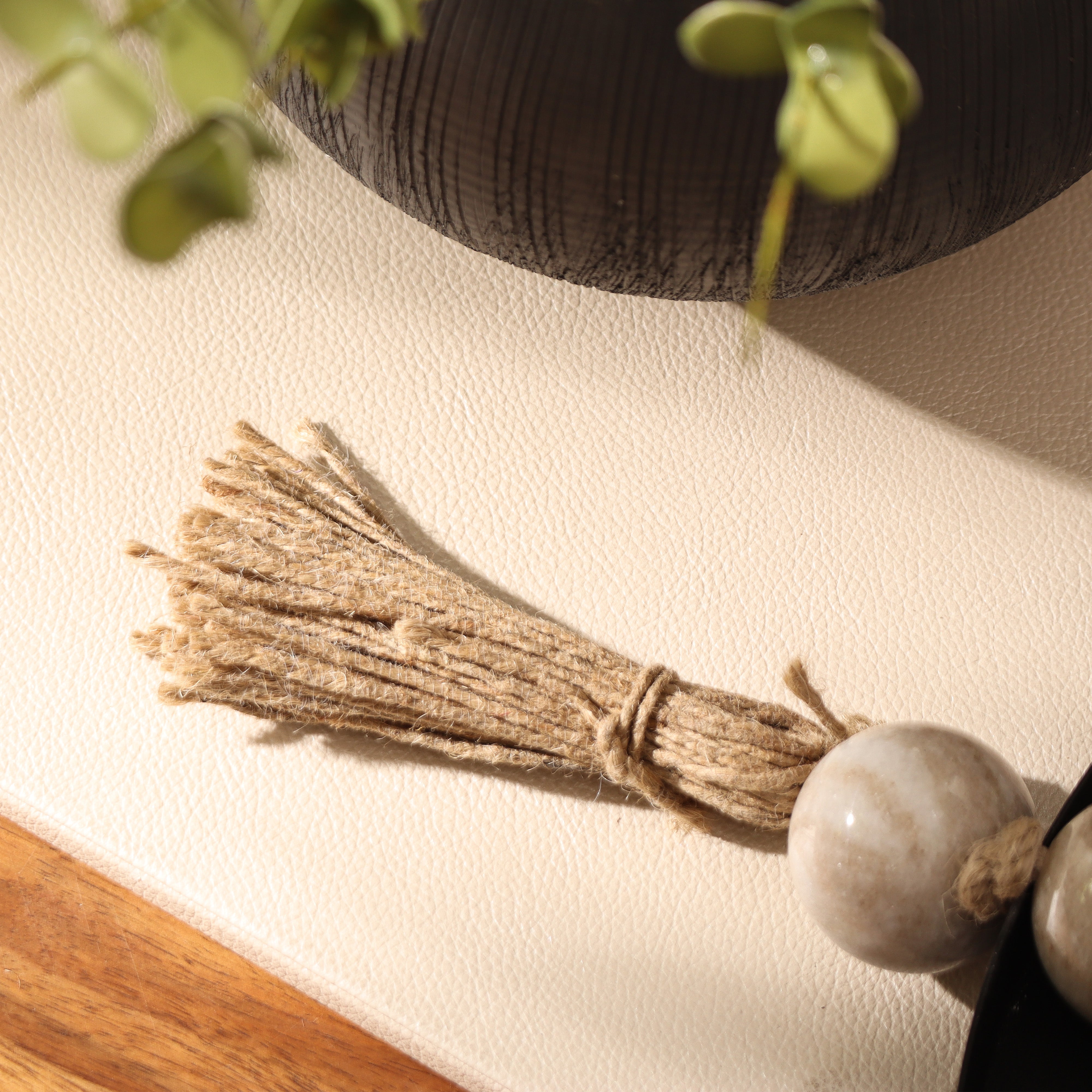 Rosario Marble Beads Sculpture - Beige Natural