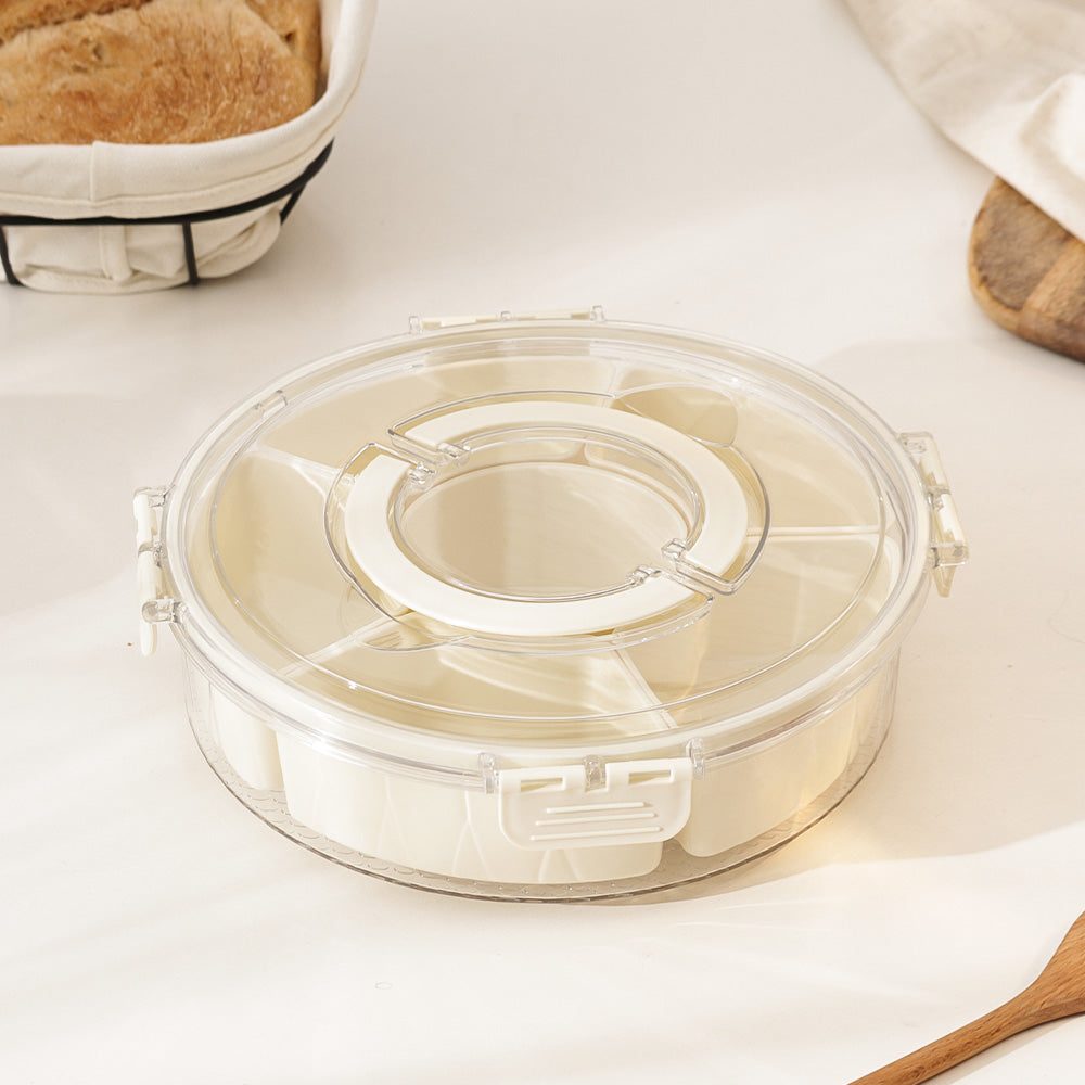 Round Spice Storage Box with Lid - Cream
