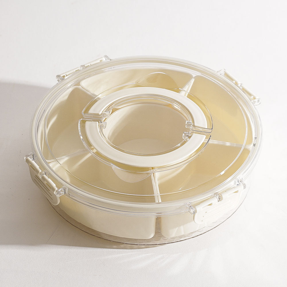 Round Spice Storage Box with Lid - Cream