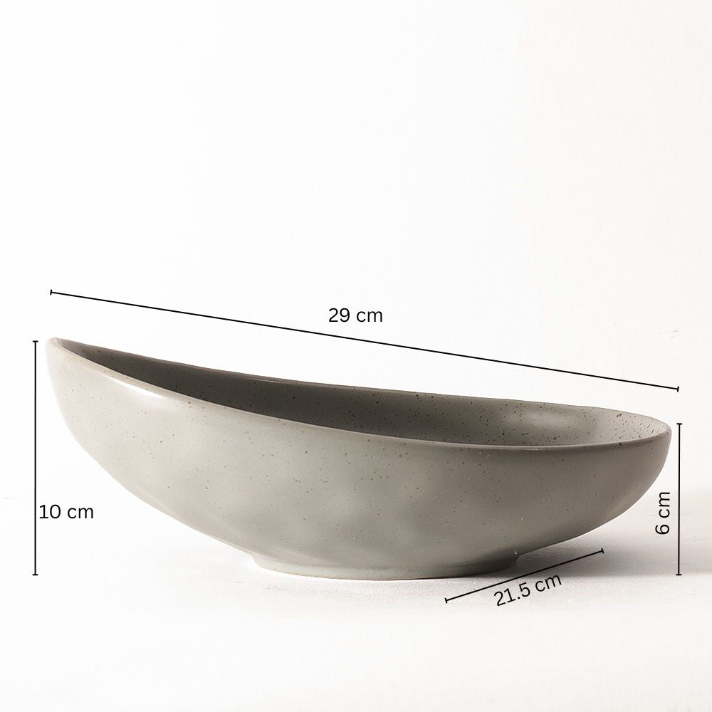 Roya Shallow Large Bowl - Speckled Grey