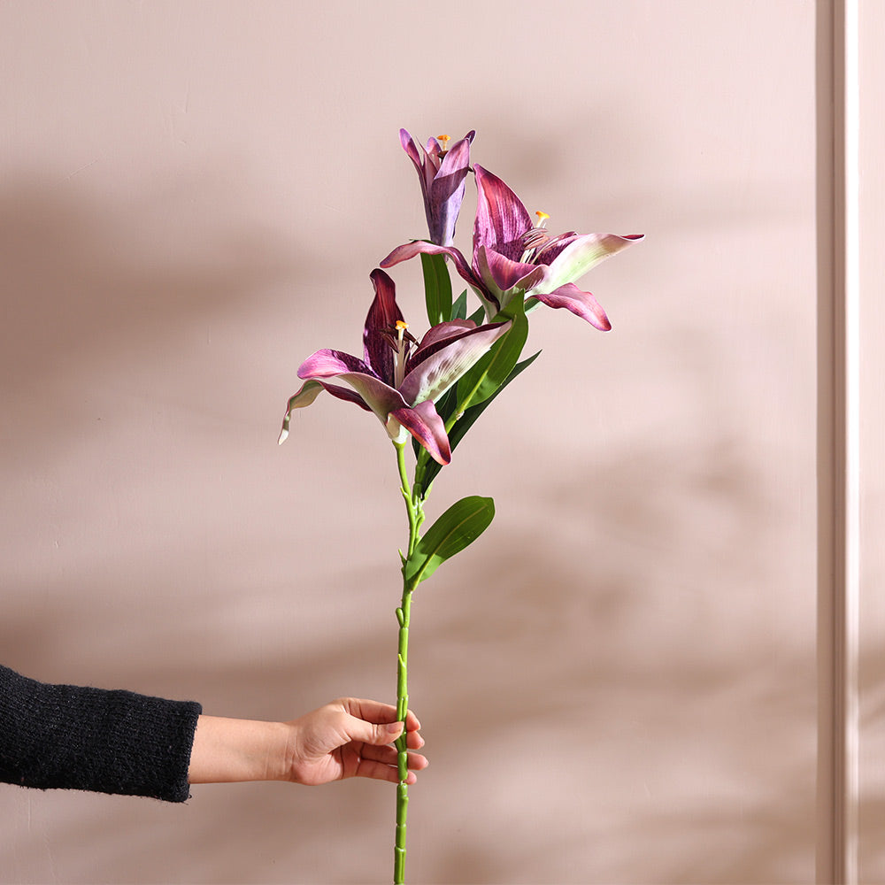 Royal Lily Faux Stem - Royal Purple