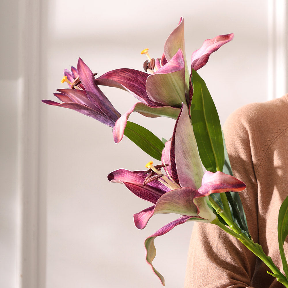 Royal Lily Faux Stem - Royal Purple