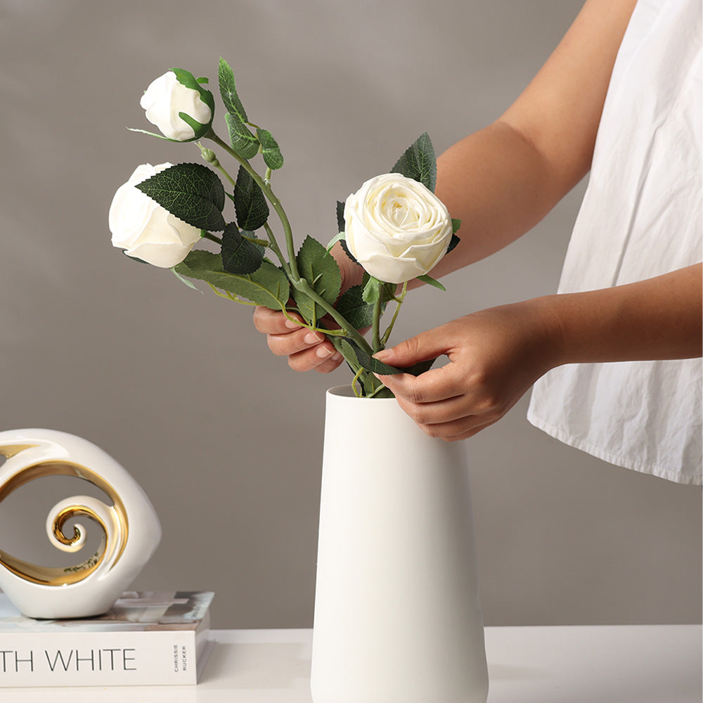 Royal Rose Faux Stem - White