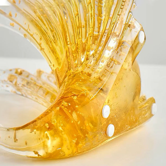 Royal Swan Sculpture - Clear Gold