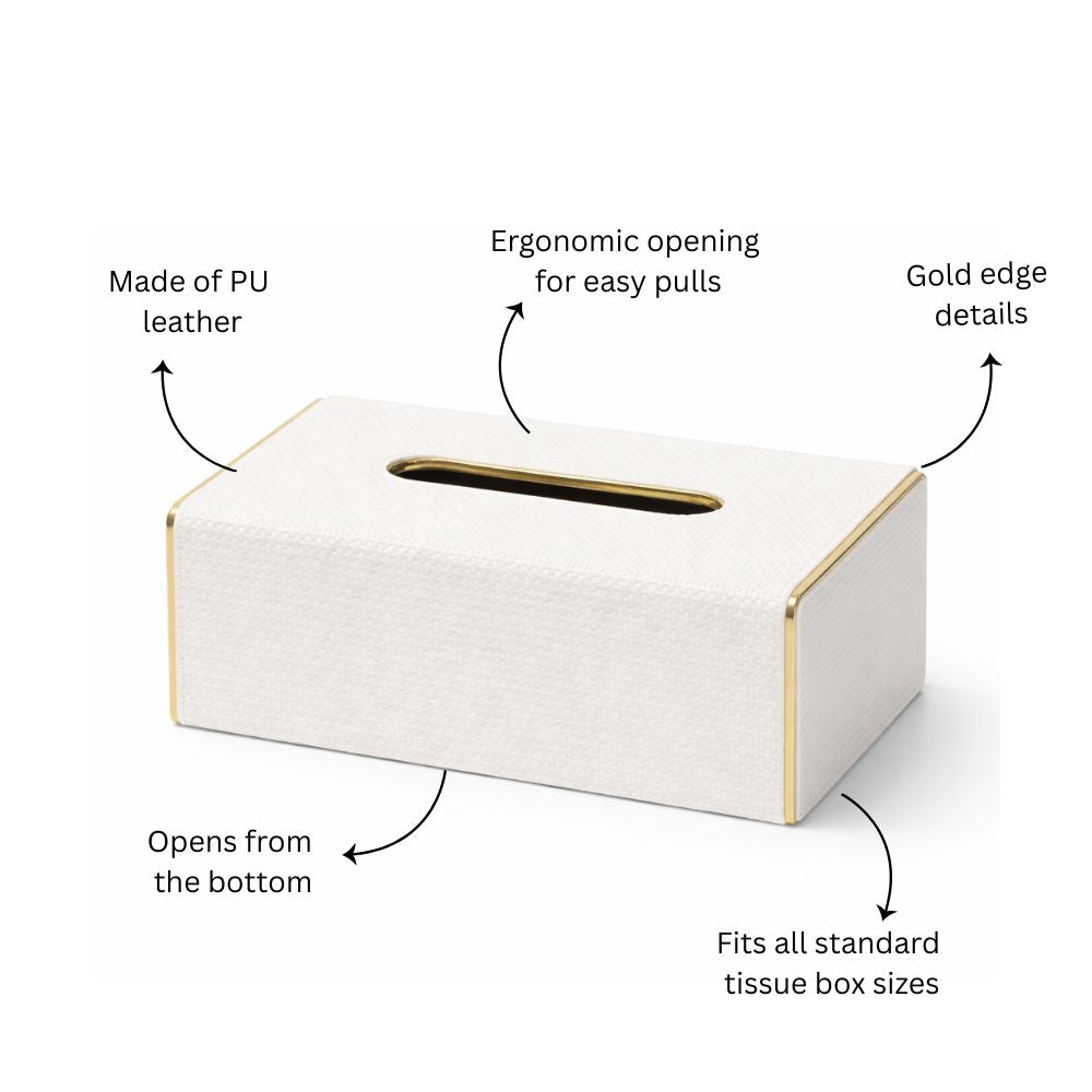 Ruben Tissue Box Holder - Ivory