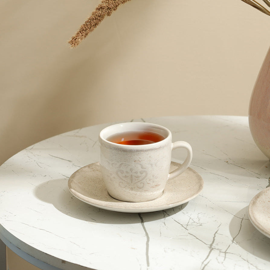 Rubio Cup and Saucer Set - Vintage Beige