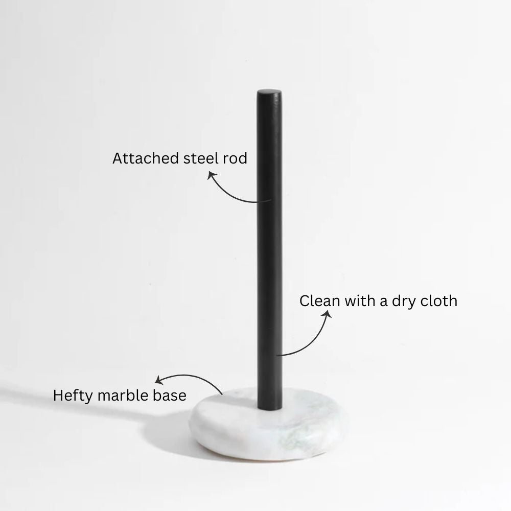 Rubio Marble Paper Towel Holder - White Black
