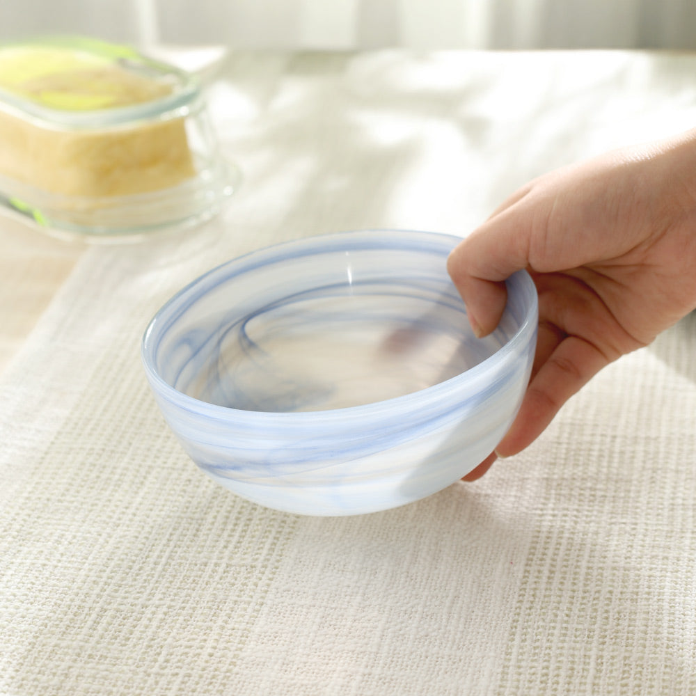 Salerno Glass Bowl Small - Blue Beige