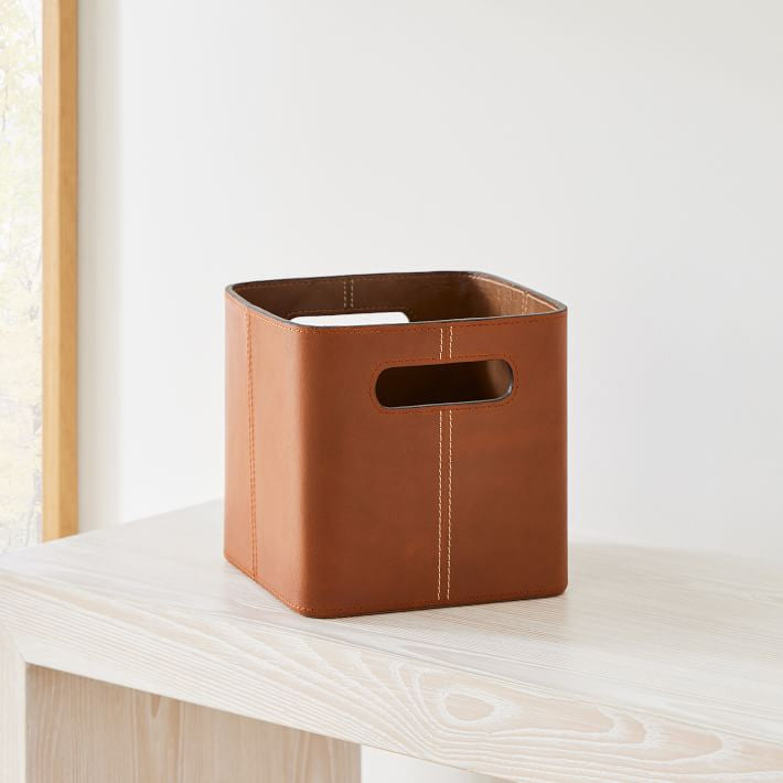 Salle Square Storage Bins, Set of 2 - Auburn