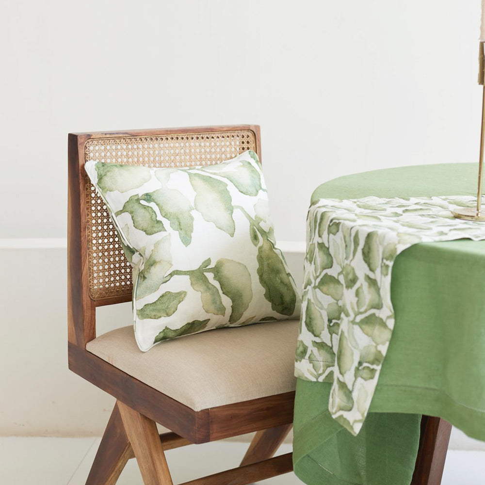 Cascade Linen Cushion Cover 45x45cm - Green