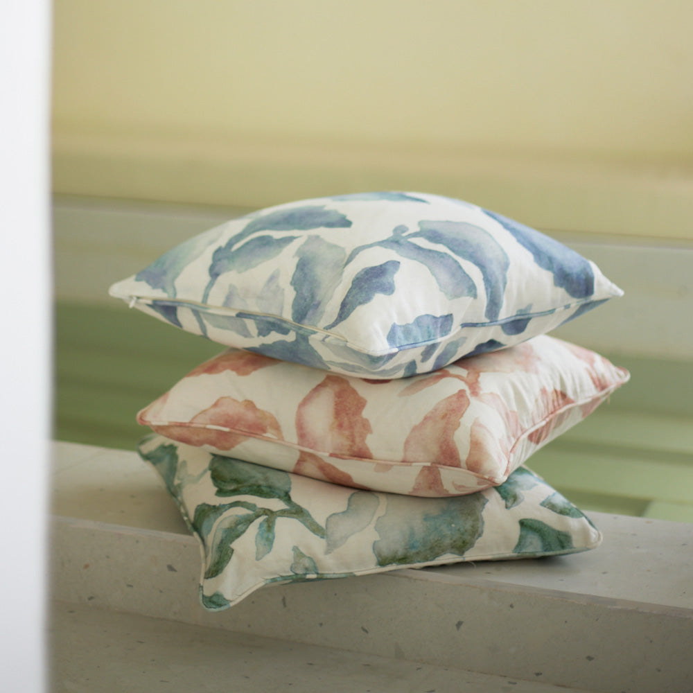 Cascade Linen Cushion Cover 45x45cm - Green