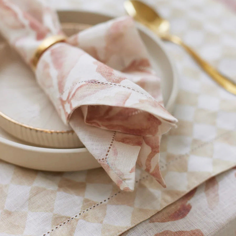 Cascade Linen Table Napkins, Set of 2 - Blush