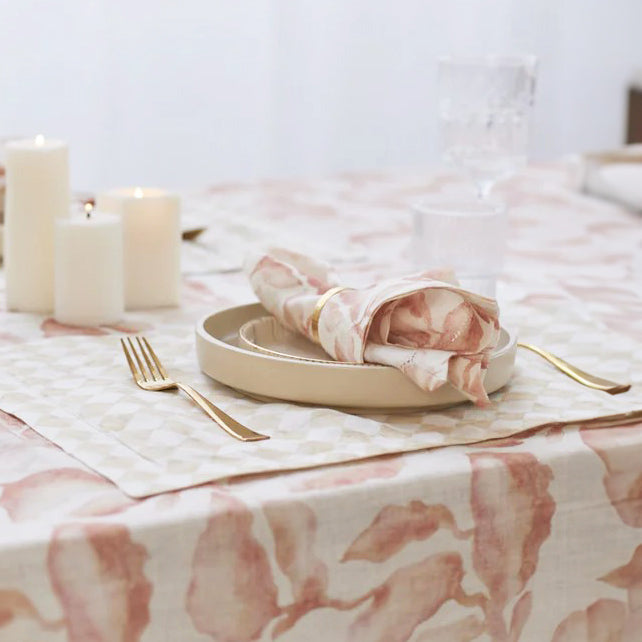 Cascade Linen Table Napkins, Set of 2 - Blush