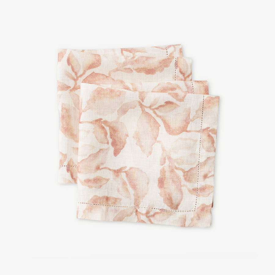 Cascade Linen Table Napkins, Set of 2 - Blush