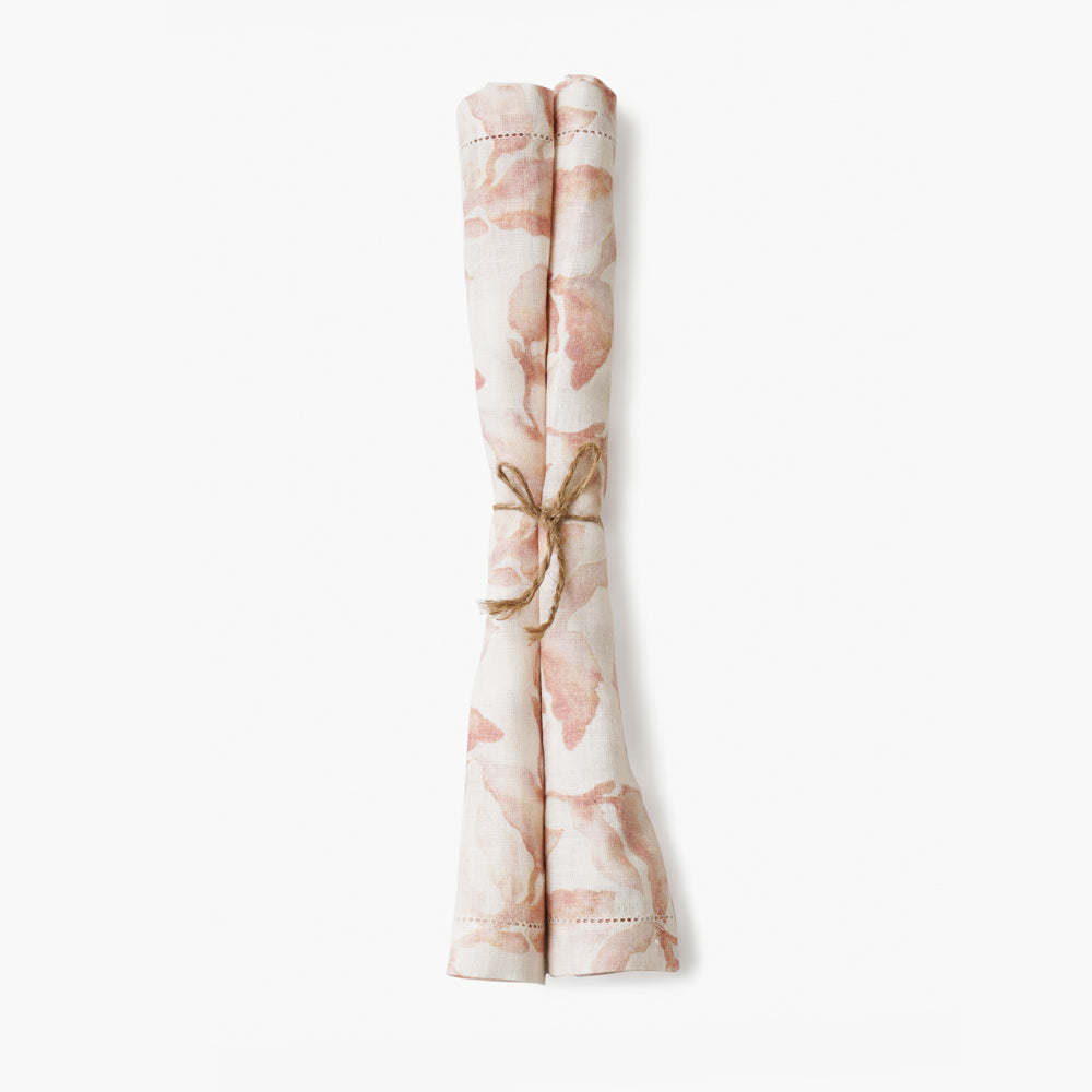 Cascade Linen Table Napkins, Set of 2 - Blush