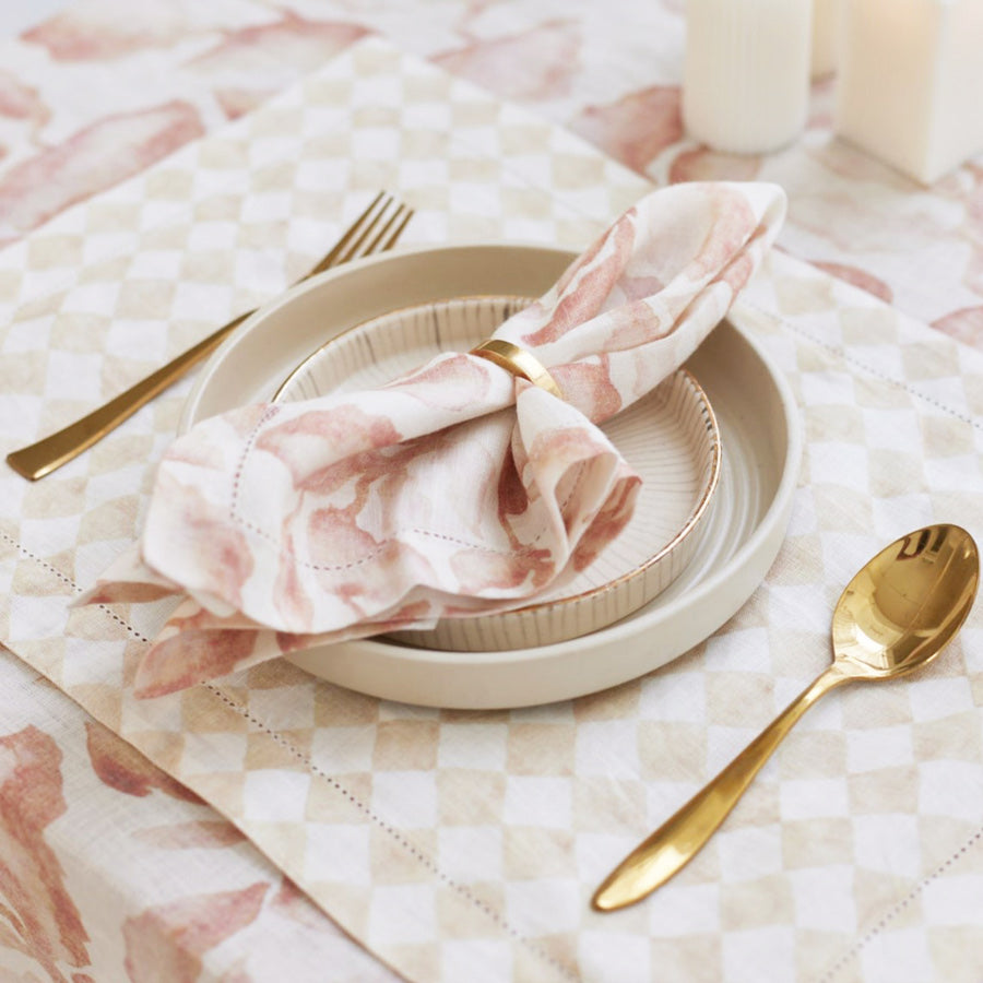 Cascade Linen Table Napkins, Set of 2 - Blush