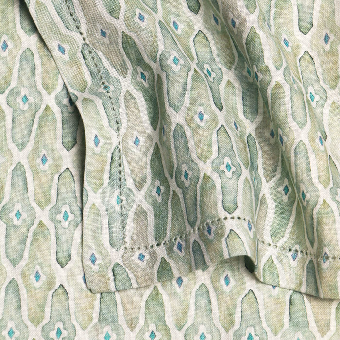 Mosaic Linen Table Napkins, Set of 2 - Sage Green