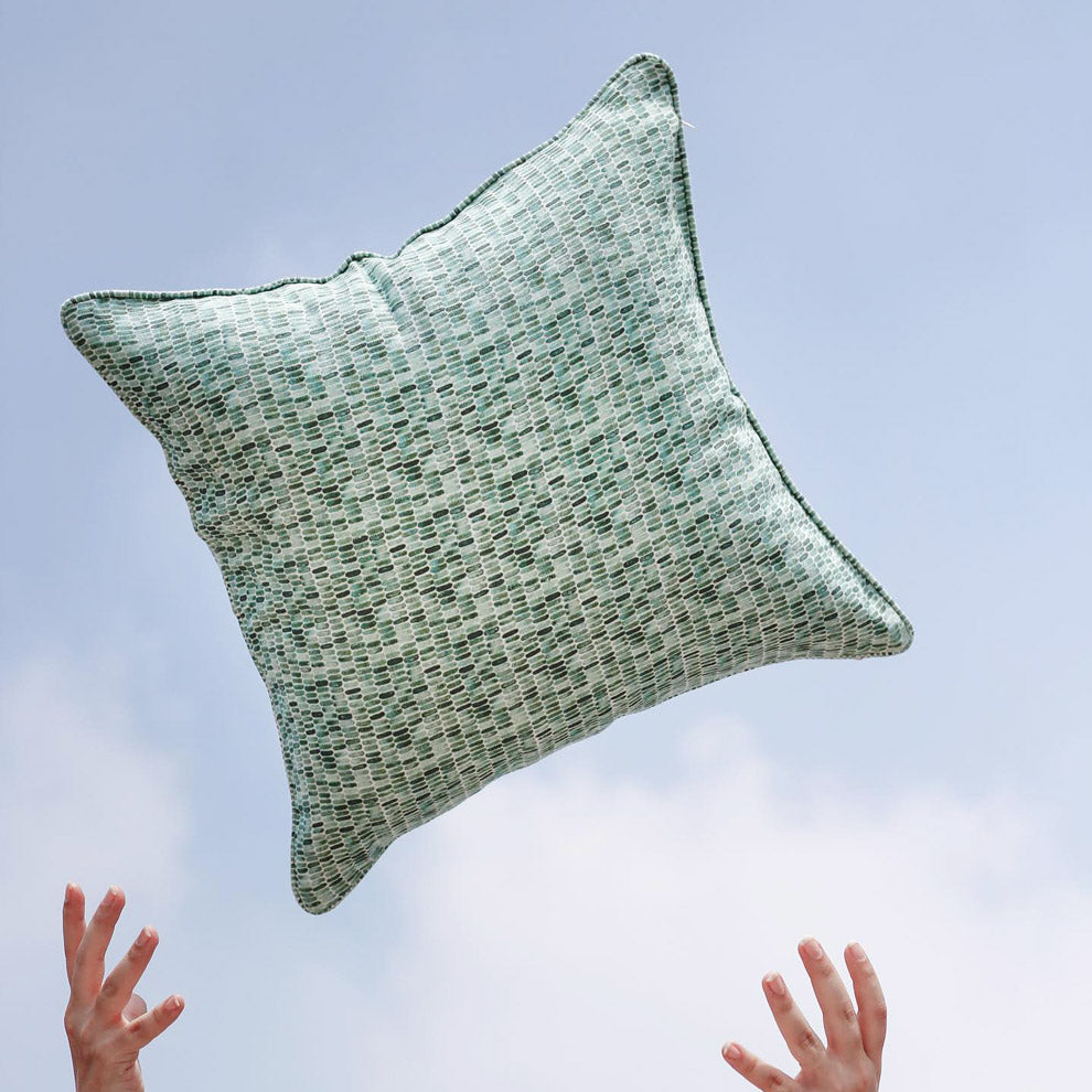 Speckle Linen Cushion Cover 45x45cm - Green