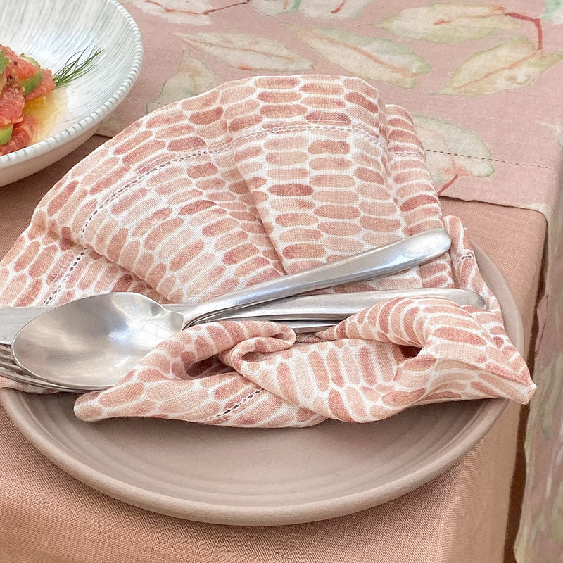 Speckle Linen Table Napkins, Set of 2 - Spice