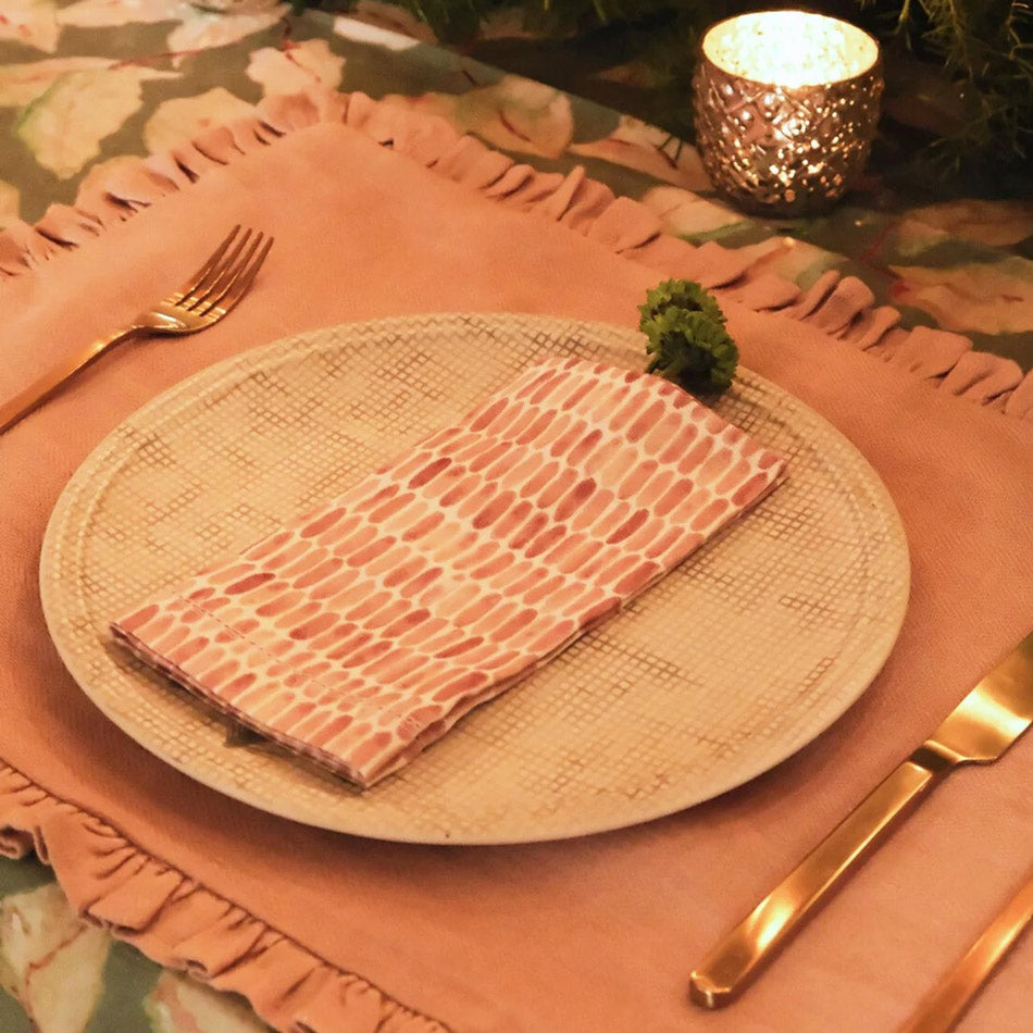 Speckle Linen Table Napkins, Set of 2 - Spice