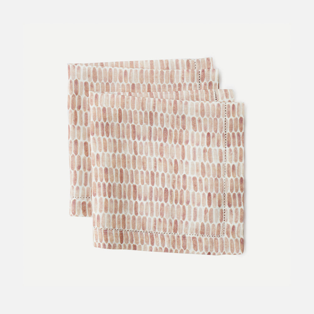 Speckle Linen Table Napkins, Set of 2 - Spice