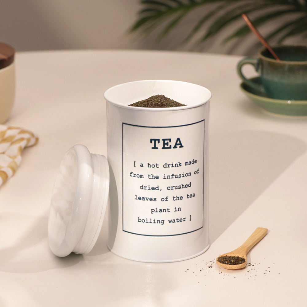 Sando Metal Tea Storage Jar - White