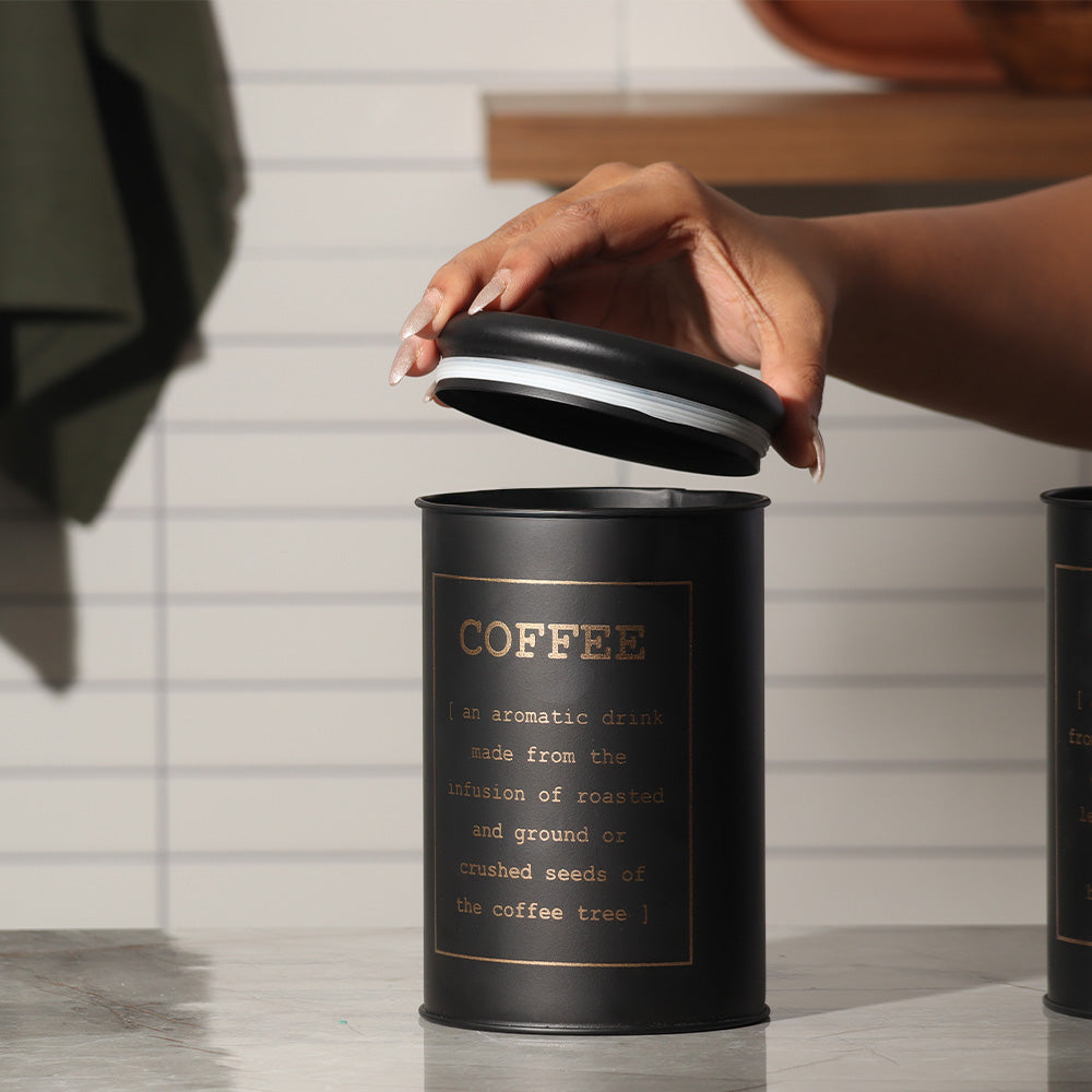 Sando Metal Coffee Storage Jar - Black Gold