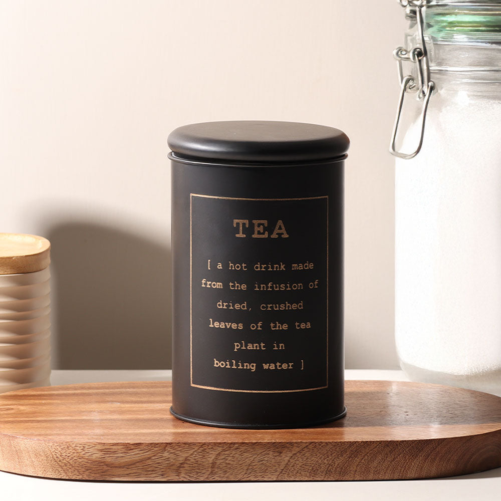 Sando Metal Tea Storage Jar - Black Gold