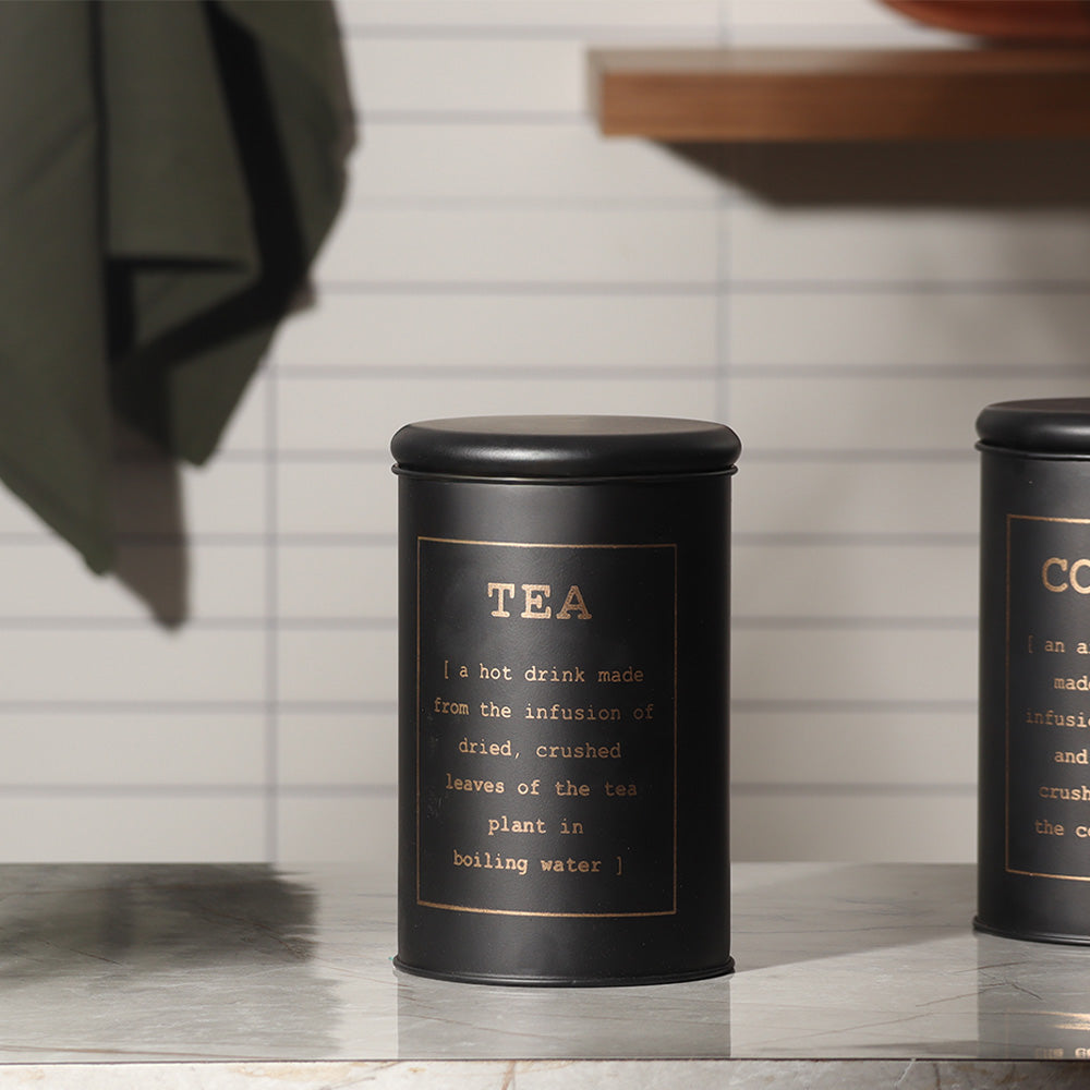 Sando Metal Tea Storage Jar - Black Gold