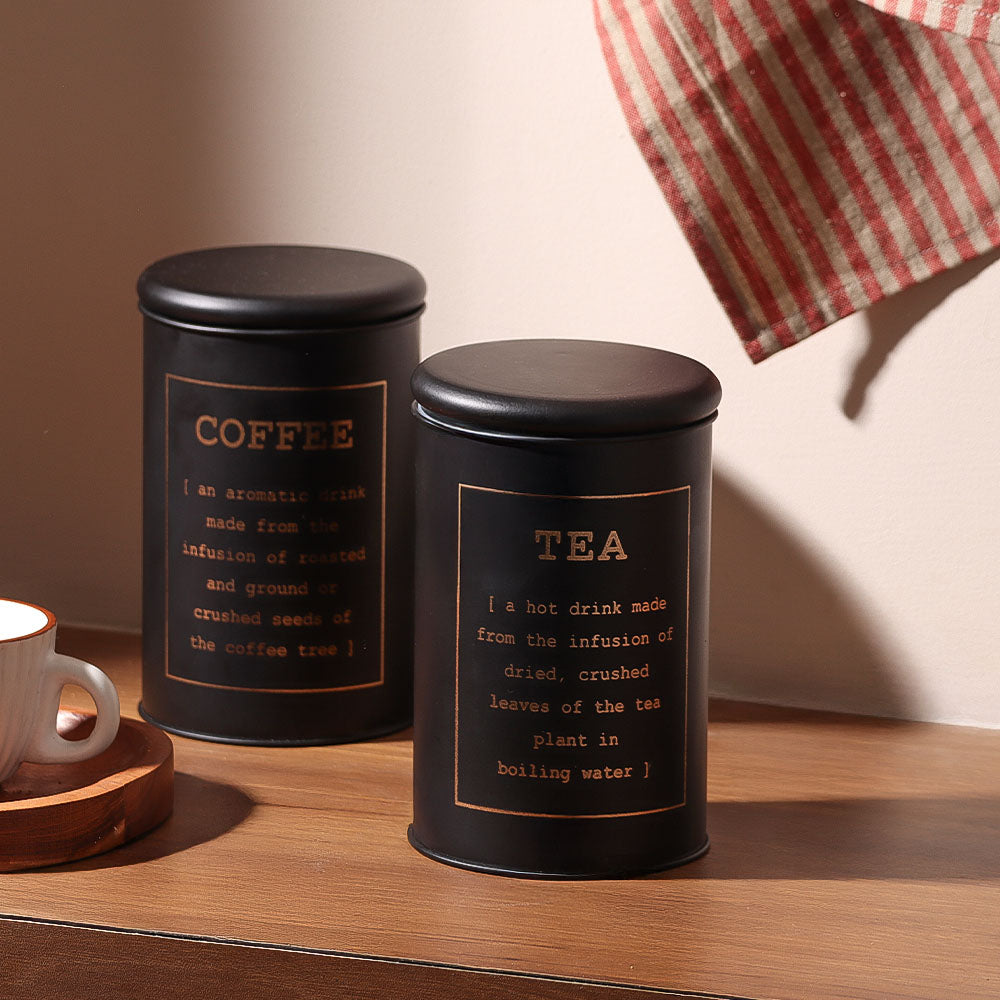 Sando Metal Tea Storage Jar - Black Gold