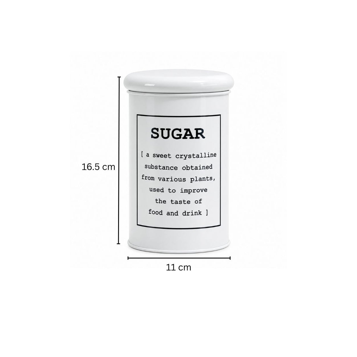 Sando Metal Sugar Storage Jar - White
