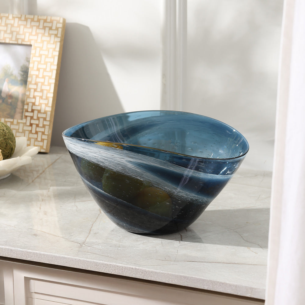 Sandstorm Decorative Bowl Large - Blue Grey
