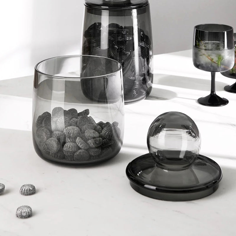 Sarabi Glass Jar With Lid 1400ml - Grey