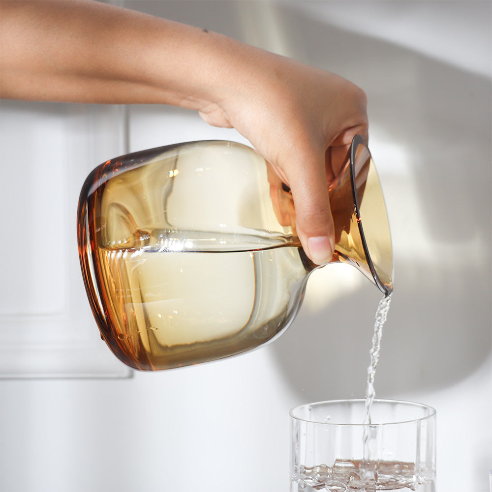 Sarabi Glass Water Carafe 750ml - Amber