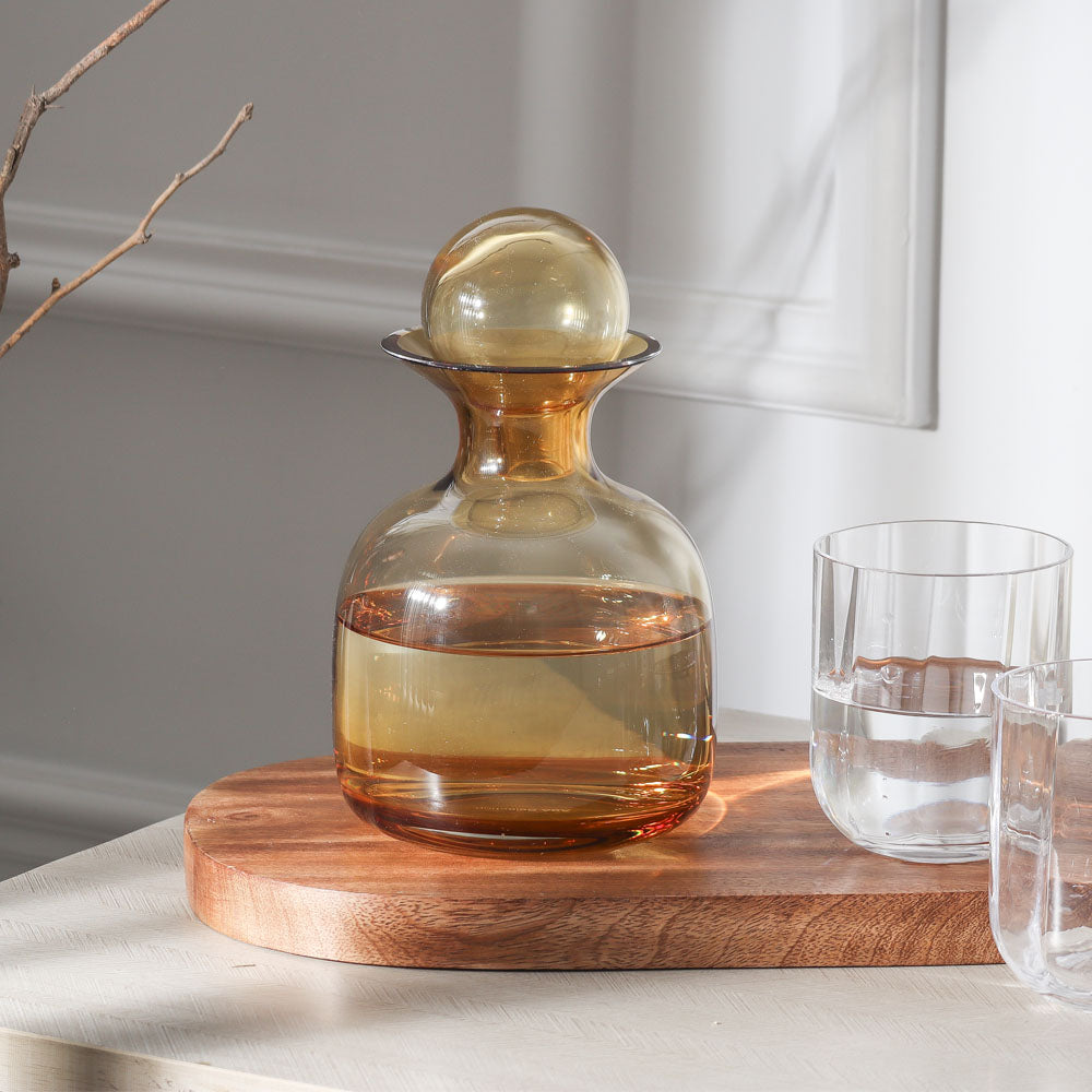 Sarabi Glass Water Carafe 750ml - Amber