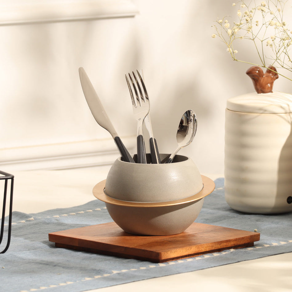 ESQ Living Saturn Multi-purpose Holder - Concrete