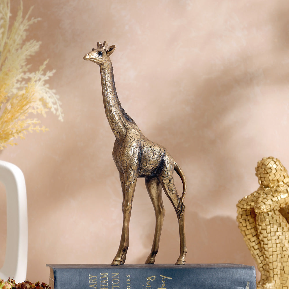 Savannah Giraffe Decorative Sculpture Medium - Vintage Gold