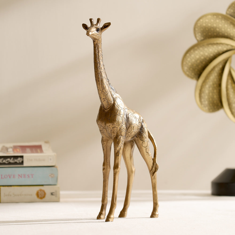 Savannah Giraffe Decorative Sculpture Medium - Vintage Gold