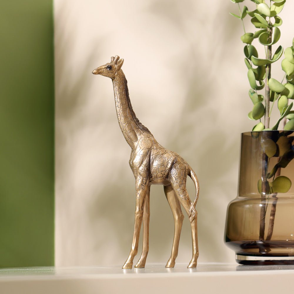 Savannah Giraffe Decorative Sculpture Medium - Vintage Gold