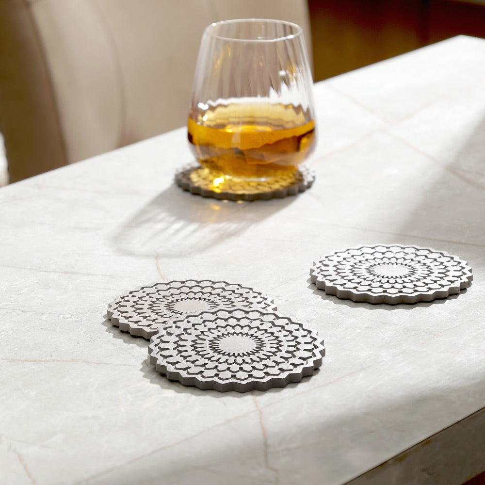 Scaff Round Coasters, Set of 4 - Mink
