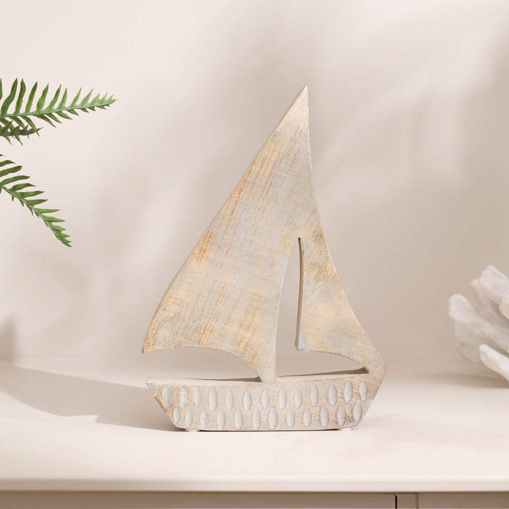 Schiff Mango Wood Sculpture Small - Vintage Grey