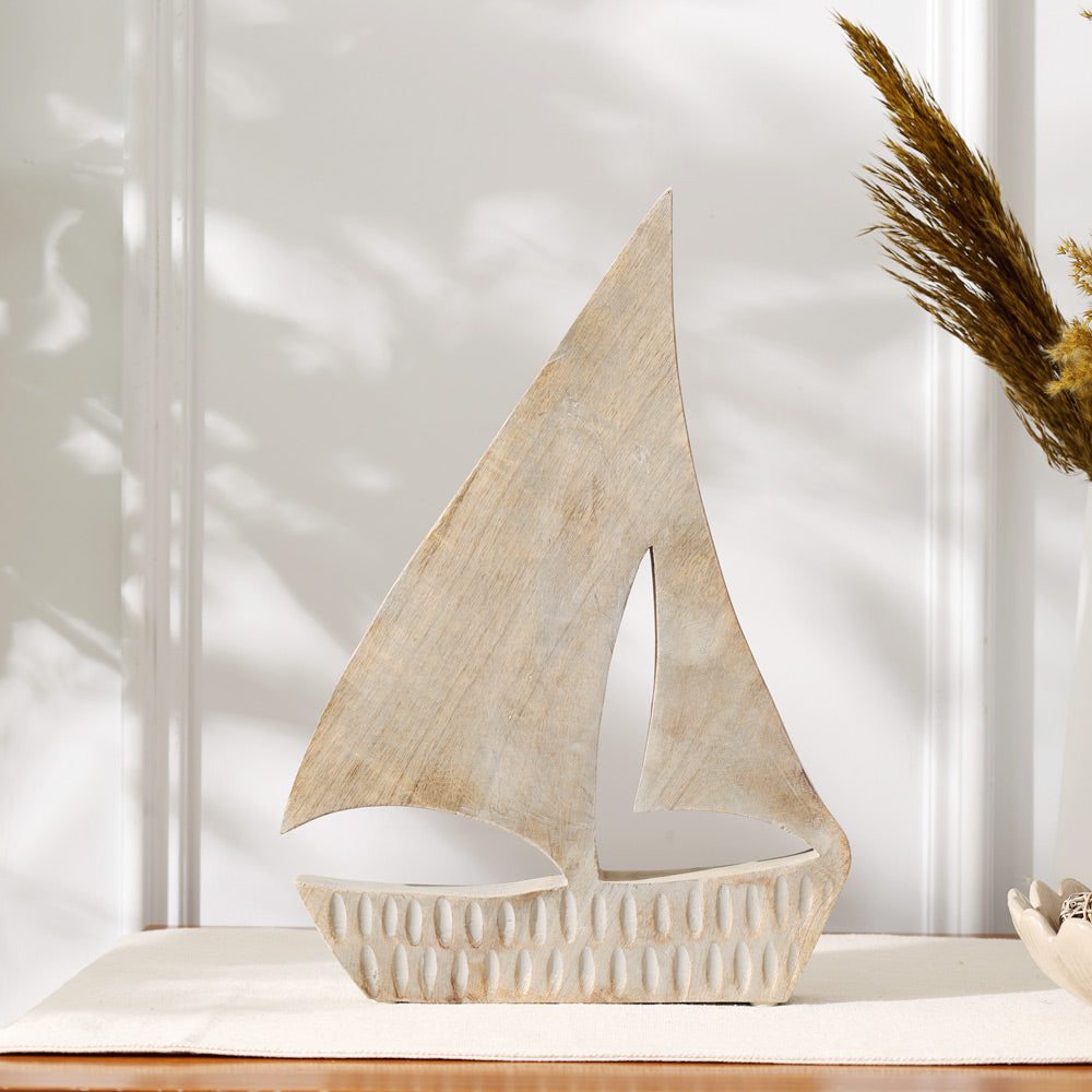 Schiff Mango Wood Sculpture Medium - Vintage Grey