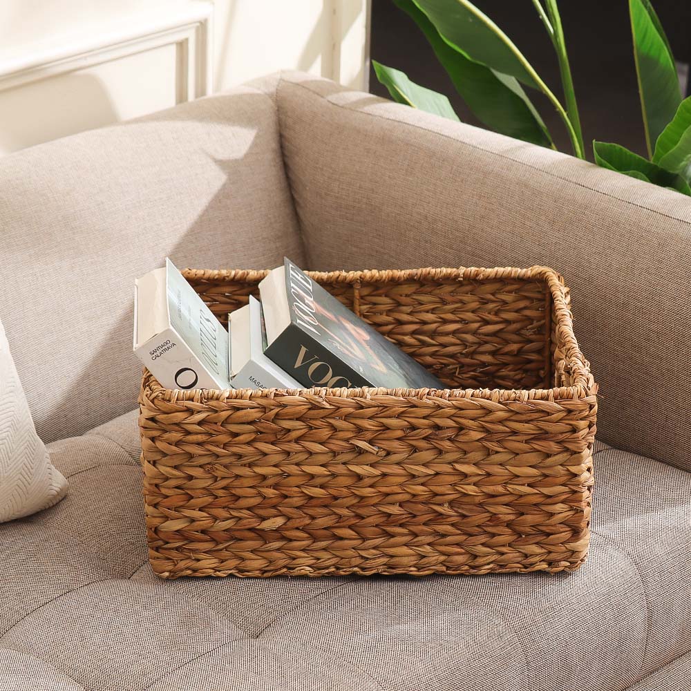 Seagrass Rectangular Braided Storage Basket XL - Natural